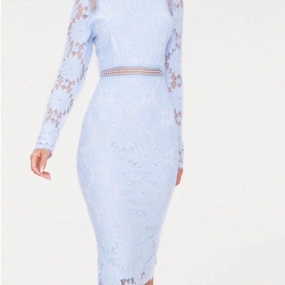 Baby Blue lace midi dress NWT